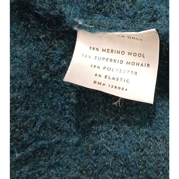 Ayr womens medium WOOL SUPERKID MOHAIR sweater turquoise blue pullover slouchy - Picture 9 of 9